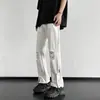 Pantalones de moda rectos juveniles de verano transfronterizos para hombre, jeans de moda Harajuku lavados con cremallera nueva