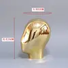 Cabezas de Maniquí Electroplateadas para Hombres, Mujeres y Niños, Maniquíes de Cabeza Dorados y Plateados para Escaparates de Tiendas de Ropa, Cabezas de Maniquí para Sombreros, Soportes para Pelucas