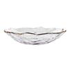 Bol de Cristal Martillado con Borde Dorado Estilo Japonés, Transparente Irregular para Ensalada de Frutas, Venta al por Mayor de Cristalería, Vidrio Resistente al Calor