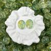 Cuentas de Cristal Ovaladas con Relieve de Rosa, Cuentas de Cristal Iridiscente, Pulsera DIY, Pendientes, Pasador, Accesorios de Cuentas Hechos a Mano