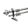 Varilla Romana Doble Corona para Cortina de 28+19 mm Juego Completo de Soportes Varilla de Cortina Varilla Simple y Doble Accesorios Perforados