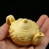 Mango de Tallado en Madera Caja para Macetas Mango de Boj Juguete Adornos Pequeños Mascota de Té Artesanía de Tallado Juguete Cultural Regalo Calabaza Flor de Ciruelo Maceta