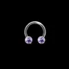 Joyería de moda de venta caliente transfronteriza, aro para piercing de bola totalmente incrustada en varilla acrílica suave, aro para la nariz, anillo de herradura para el tabique nasal, aro para el labio