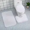 Alfombrilla de suelo para inodoro Juego de tres piezas Alfombra de baño de lana de seda Alfombra de color sólido para baño Alfombrilla de suelo para inodoro Antideslizante Absorbente Alfombra Venta al por mayor