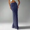 Saia Sexy de Bolinhas Estilo Francês de Cintura Alta Cauda de Peixe, Cintura Alta, Ajustada ao Corpo, Fluida, Elegante, Versátil, Longa, Que Abraça o Quadril