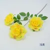 Flor de rosa británica de una rama con 3 cabezas simulación de rosa flor para mesa de comedor de hotel flor para mesa de conferencias arreglo floral adornos florales decorativos para sala de estar