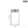 Botella de Vidrio de 47 mm de Diámetro con Múltiples Capacidades y Tapa de Aluminio Plateada, Botella de Vidrio Transparente para Medicina, Botella de Vidrio de Goji Negro