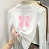 Ropa interior básica de polar con cuello alto medio para niñas para otoño e invierno, top cálido casual de manga larga cepillada para niños mayores