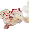 [Personalizado] Colete Infantil Bebê Algodão Puro Top Meninos e Meninas Primavera e Verão Roupa de Casa Desenho Animado Sem Mangas Pijama Caixinha