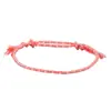 Pulsera Trenzada de Cuerda Roja de Cuatro Hilos con Diseño de Colores, Hebilla Ping An Nueva, Pulsera de Cuerda Simple a Mano para Mujer