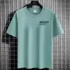 Fabricante Direto Camiseta Masculina de Seda de Gelo Manga Curta Tendência 2025 Casual Gola Redonda Verão Nova Camiseta Masculina de Meia-Manga