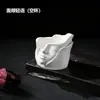 Taza de yeso aromaterapia con forma de mejilla de rostro humano, taza de vela aromaterapia de cristal, maceta decorativa de yeso creativo para escritorio DIY