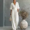 Mono Elegante de Mujer con Escote en V y Cintura Ajustada, Nuevo para Primavera y Verano 2026, Transfronterizo Europeo y Americano, Estiloso, para Amazon