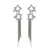 Pendientes Largos de Borla de Estrella de Aguja de Plata Dongju 925 Pendientes Elegantes de Diseño Nicho Nuevo y Moderno Cielo Estrellado
