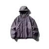Chaqueta con Capucha de Bloques de Color y Múltiples Bolsillos para Hombre, Diseño Holgado, Abrigo Deportivo de Montañismo Resistente al Desgarro