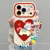 Adequado para Capa de Celular Iphone17Pro Desenho Animado Fofo Maçã 16Plus Cobertura Total 15 Silicone 14 Xadrez Coração