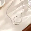 Corrente Cruzada da Moda Versátil Corrente para Lábios Colar de Aço Titânio Corrente Lisa Básica Acessório de Aço