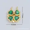 Ventas Directas de Fábrica, Al por Mayor en Stock, Collar Colgante Microincrustado de Cobre, Flor de Trébol de Cuatro Hojas Accesorios de Colgante Individual para Joyería DIY