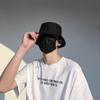Sombrero Negro de Primavera y Verano para Hombres y Mujeres Sombrero de Pescador Juvenil Sombrero de Sol ins Estilo Coreano de Moda Estilo Hong Kong Estilo Japonés Sombrero Cubeta Versátil