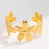 Pulsera de acero de titanio Amazon, no se decolora, brazalete de acero inoxidable ajustable para mujer, sensación exagerada de alta gama, pulsera de puño abierto