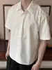 Camisa Básica de Manga Curta com Botões de Concha Sintética Bordado Floral em Multi-Fios de Alta Qualidade com Relevo Flor Eterna Camisa Cardigan Casual
