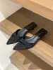 Sandálias de Verão Femininas da Moda 2026 Novo Modelo, Salto Alto Deslumbrante com Salto Fino e Bico Fino, Sandálias Slip-On Abertas na Ponta