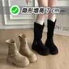 Hebilla de cinturón retro, botas de motocicleta para mujer, nueva colección otoño 2026, suela gruesa, tacón grueso, caña corta, botas tipo Martin, adelgazantes y que aumentan la altura, botas de montar