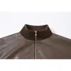 Chaqueta de cuero PU estilo americano MAGMANS para hombre, chaqueta de cuello alto de corte limpio, top casual elegante para hombre JK9517