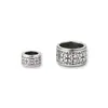 Plata de Ley S925 Patrón de Hierba Rizada Estilo Tíbet Anillo Corredizo Espaciador para Joyería, Pulsera de Semillas de Pasión Estrella y Luna, Espaciador con Patrón Auspicioso