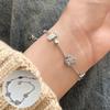 Pulseira feminina estilo coreano S925 banhada a prata com letra Mobius, retrô, elegante, simples, com padrão torcido, joia de mão