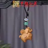 Sándalo Tallado Zodiaco Caballo Cadena para Teléfono Colgante Yiming Xianyuan Llave Madera Maciza Tallada Caballo Llavero Colgante para Coche