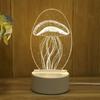 Lámpara de mesa acrílica con luz nocturna 3D con control de voz inteligente, táctil, LED de tres colores, regalo creativo
