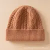 Gorro 100% Cachemir Puro para Mujer, Gorro de Lana Grueso Cálido de Invierno, Gorro de Punto, Gorro para Protección de Orejas a Prueba de Frío para Ciclismo al Aire Libre