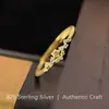 Anillo de plata de ley s925 cielo estrellado, estilo japonés, simple, clásico, exquisito, moderno, versátil, elegante, hermoso diseño de anillo