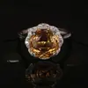 Nuevo Anillo de Imitación Alta Calidad Oro Amarillo Blanco Chapado Lujo Ligero Moda Femenina Elegante Color Tesoro Anillo de Alto Grado con Apertura