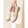 Jinbukang-size Sapatos femininos de tamanho grande, sapatilhas de couro genuíno macio, mocassins femininos novos de primavera e verão, solas macias, sapatos femininos fáceis de tirar