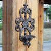 Estilo Europeo Pastoral Hierro Fundido Arco Hueco Colgante de Pared Portavelas Portavelas Vintage Nostálgico Decoraciones Patio Hogar Colgante