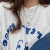 Collar de acero de titanio con diseño de nicho de donut Han Feng, con sentido hueco, industria pesada, minimalista, luna nueva, collar redondo, cadena de suéter
