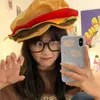 Nuevo Sombrero Creativo de Hamburguesa para Mujer, Boina Divertida y Rara, Lindo Gorro de Pintor de Dibujos Animados, Personalizado