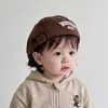 Chapéu Infantil Primavera e Outono Estilo Coreano Fashionável Simples Boné Plano Meninos e Meninas Boina Virada para Trás Boné de Basebol Tendência