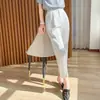 Calça Casual 26 Verão Nova Fina Cintura Alta Nove Pontos Solta Casual Cetim de Acetato Drapeada Simples Calça Feminina