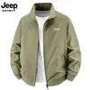 Chaqueta de cuello alto para hombre JEEP SPIRIT Primavera/Otoño Color Sólido Ropa de Trabajo Casual Manga Larga Delgado