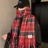 Bufanda Roja Navideña para Mujer de Invierno de Cachemir de Alta Gama a Cuadros Bufanda Versátil Chal Cálido Bufanda Engrosada
