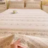 Juego de Tres Piezas de Cubre Cama Individual de Algodón Puro Estilo Coreano, Sábana Acolchada de Algodón Puro, Cubre Cama de Tatami Antideslizante, Adecuado para Camas Individuales y Dobles, Uso en Todas las Estaciones