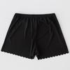 Primavera e Verão Listra Vertical Seda Gelo Calcinha Shorts Leggings Acabamento Ondulado Calças Calças de Segurança Femininas