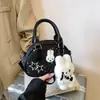 Versión Coreana Lindo Dibujo Animado Conejo Bolso Pequeño para Mujer 2026 Nuevo Estilo Estilo Universitario Mochila Estampado de Puntos Bolso Tote Pequeño Sin