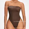 Ropa interior Sexy Moldeadora de Cuerpo Europea y Americana Body de una Pieza sin Tirantes Cómodo Body tipo Bandeau Body con Hilo dental Ropa Interior de Envoltura para el Pecho