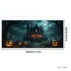 Bestseller transfronteiriço: Tecido de fundo de castelo gótico clássico de Halloween para garagem, fundo de decoração de festa do festival de fantasmas do cemitério
