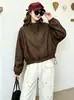 Chaqueta corta versátil con cuello alto para mujer, nuevo estilo otoño 2026, holgada y a la moda, rejuvenecedora, estilo coreano, top de manga larga moderno
