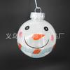 Bola navideña transparente de 8 cm con polvo interior para mascotas, forma de muñeco de nieve, pintada a mano, protección del medio ambiente, decoración navideña.